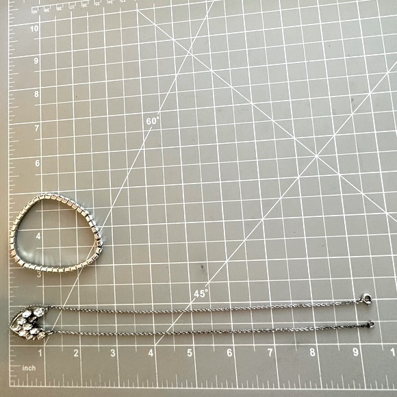 Vintage Sterling Rhinestone Necklace - Picture 8 of 9